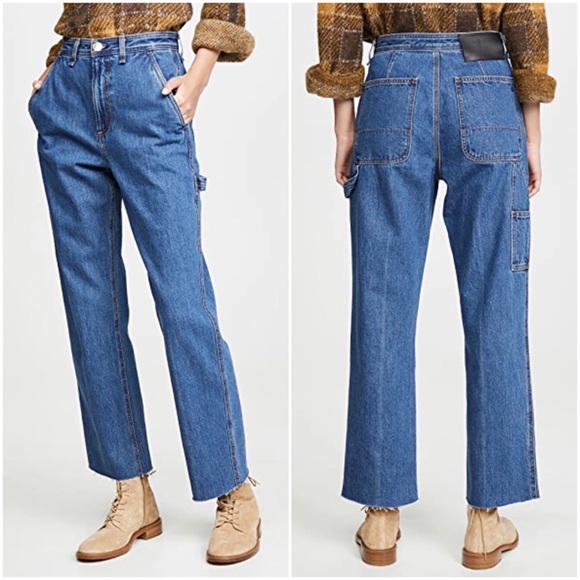 Rag & Bone Ruth Super-High Rise Straight Jeans in Clean Lagoon - Picture 3 of 16